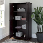 Cabot Espresso Oak Tall Storage Cabinet with Doors - 31.38L x 16.30W x 61.14H