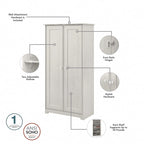 Cabot Espresso Oak Tall Storage Cabinet with Doors - 31.38L x 16.30W x 61.14H