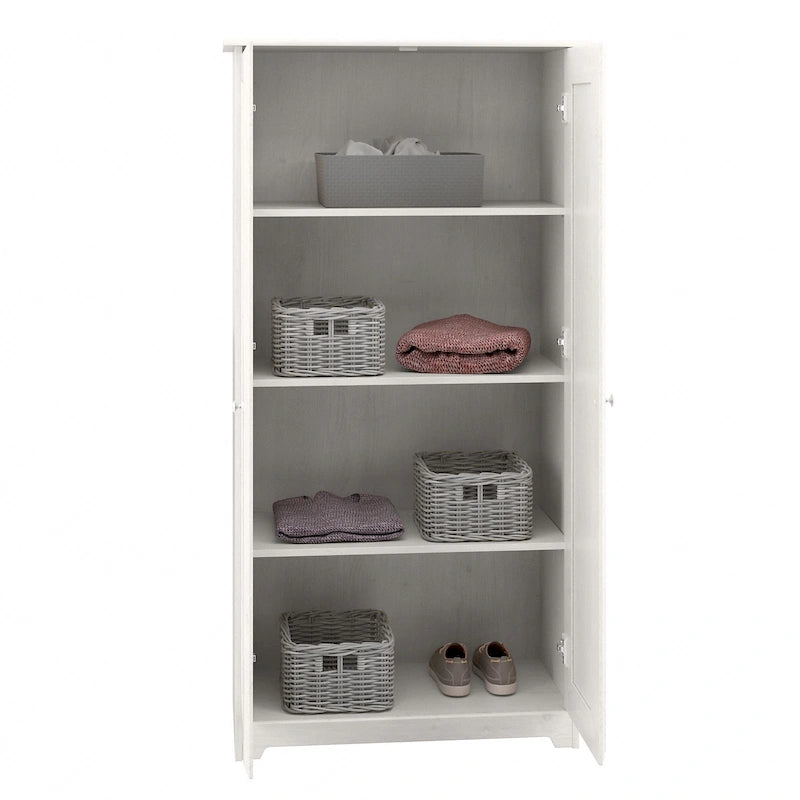 Cabot Espresso Oak Tall Storage Cabinet with Doors - 31.38L x 16.30W x 61.14H