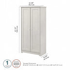 Cabot Espresso Oak Tall Storage Cabinet with Doors - 31.38L x 16.30W x 61.14H