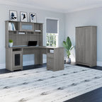Cabot Espresso Oak Tall Storage Cabinet with Doors - 31.38L x 16.30W x 61.14H