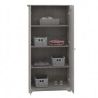 Cabot Espresso Oak Tall Storage Cabinet with Doors - 31.38L x 16.30W x 61.14H