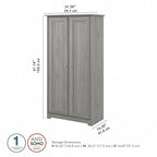 Cabot Espresso Oak Tall Storage Cabinet with Doors - 31.38L x 16.30W x 61.14H