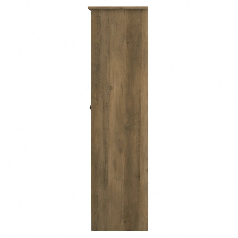 Cabot Espresso Oak Tall Storage Cabinet with Doors - 31.38L x 16.30W x 61.14H
