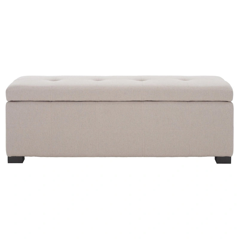 SAFAVIEH Harper Tufted Brown Bicast-Leather Large Storage Bench - 46.9 x 18.3 x 16.7 - 47Wx18Dx17H