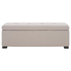 SAFAVIEH Harper Tufted Brown Bicast-Leather Large Storage Bench - 46.9 x 18.3 x 16.7 - 47Wx18Dx17H