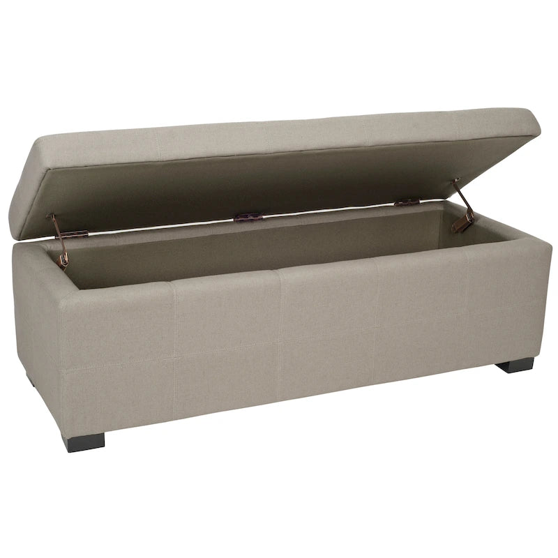 SAFAVIEH Harper Tufted Brown Bicast-Leather Large Storage Bench - 46.9 x 18.3 x 16.7 - 47Wx18Dx17H
