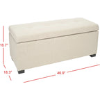 SAFAVIEH Harper Tufted Brown Bicast-Leather Large Storage Bench - 46.9 x 18.3 x 16.7 - 47Wx18Dx17H