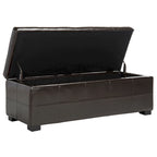 SAFAVIEH Harper Tufted Brown Bicast-Leather Large Storage Bench - 46.9 x 18.3 x 16.7 - 47Wx18Dx17H