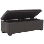 SAFAVIEH Harper Tufted Brown Bicast-Leather Large Storage Bench - 46.9 x 18.3 x 16.7 - 47Wx18Dx17H