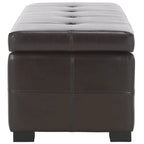 SAFAVIEH Harper Tufted Brown Bicast-Leather Large Storage Bench - 46.9 x 18.3 x 16.7 - 47Wx18Dx17H