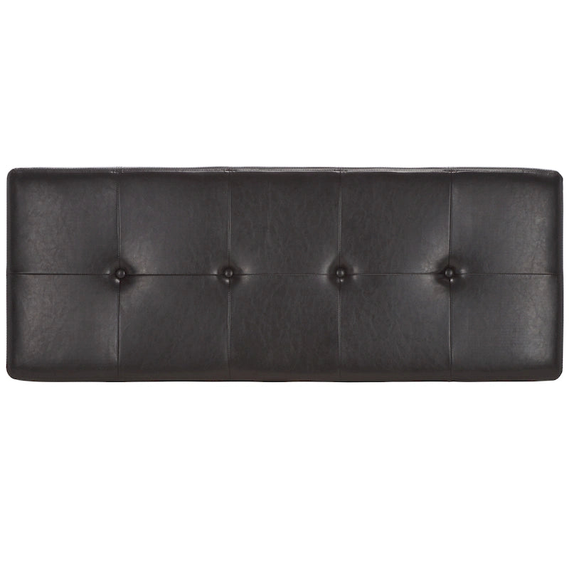 SAFAVIEH Harper Tufted Brown Bicast-Leather Large Storage Bench - 46.9 x 18.3 x 16.7 - 47Wx18Dx17H