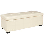 SAFAVIEH Harper Tufted Brown Bicast-Leather Large Storage Bench - 46.9 x 18.3 x 16.7 - 47Wx18Dx17H