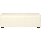 SAFAVIEH Harper Tufted Brown Bicast-Leather Large Storage Bench - 46.9 x 18.3 x 16.7 - 47Wx18Dx17H