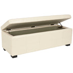 SAFAVIEH Harper Tufted Brown Bicast-Leather Large Storage Bench - 46.9 x 18.3 x 16.7 - 47Wx18Dx17H