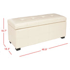 SAFAVIEH Harper Tufted Brown Bicast-Leather Large Storage Bench - 46.9 x 18.3 x 16.7 - 47Wx18Dx17H