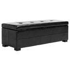 SAFAVIEH Harper Tufted Brown Bicast-Leather Large Storage Bench - 46.9 x 18.3 x 16.7 - 47Wx18Dx17H