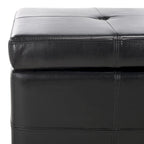 SAFAVIEH Harper Tufted Brown Bicast-Leather Large Storage Bench - 46.9 x 18.3 x 16.7 - 47Wx18Dx17H