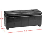 SAFAVIEH Harper Tufted Brown Bicast-Leather Large Storage Bench - 46.9 x 18.3 x 16.7 - 47Wx18Dx17H