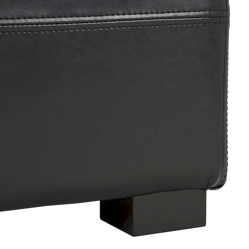 SAFAVIEH Harper Tufted Brown Bicast-Leather Large Storage Bench - 46.9 x 18.3 x 16.7 - 47Wx18Dx17H