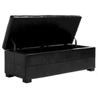 SAFAVIEH Harper Tufted Brown Bicast-Leather Large Storage Bench - 46.9 x 18.3 x 16.7 - 47Wx18Dx17H