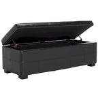 SAFAVIEH Harper Tufted Brown Bicast-Leather Large Storage Bench - 46.9 x 18.3 x 16.7 - 47Wx18Dx17H