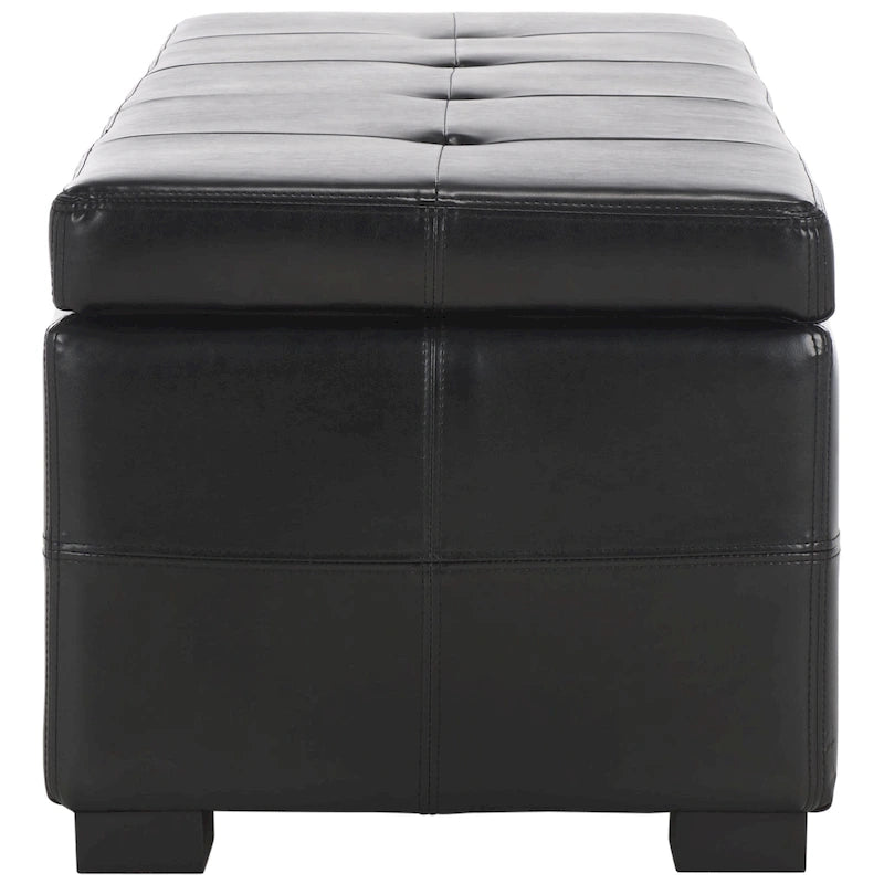 SAFAVIEH Harper Tufted Brown Bicast-Leather Large Storage Bench - 46.9 x 18.3 x 16.7 - 47Wx18Dx17H