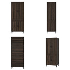 Space-Saving Storage Solution Pantry Cabinet w/Dark Wood Grain Kitchen - 31.5Wx23.6Dx78.7H