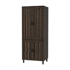 Space-Saving Storage Solution Pantry Cabinet w/Dark Wood Grain Kitchen - 31.5Wx23.6Dx78.7H
