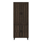Space-Saving Storage Solution Pantry Cabinet w/Dark Wood Grain Kitchen - 31.5Wx23.6Dx78.7H