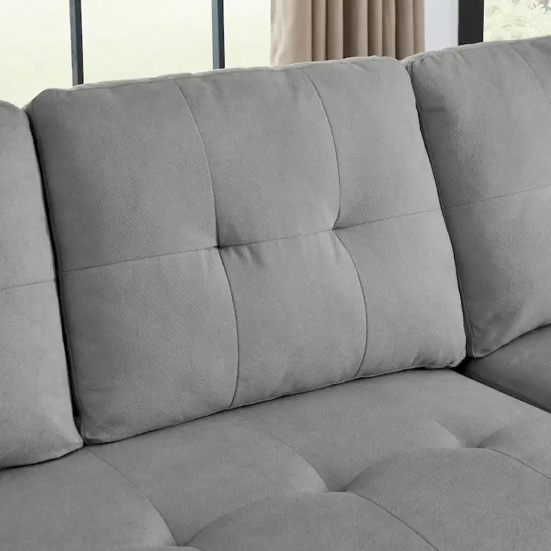 MH 78.5 Sleeper Sofa Bed Reversible Sectional Couch with Storage Chaise and Side storage bag for Small Space Living Room Furnit
