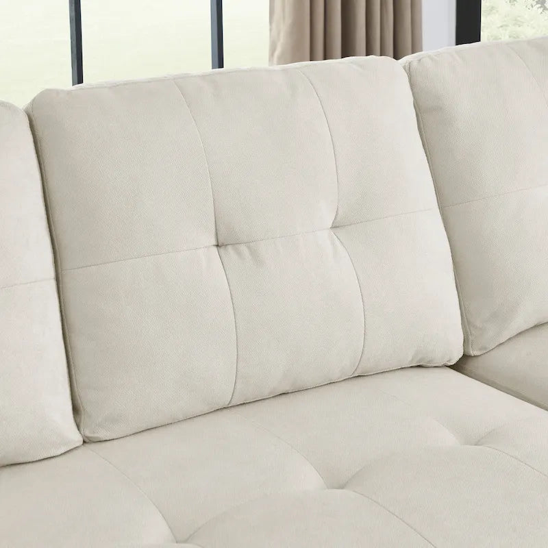MH 78.5 Sleeper Sofa Bed Reversible Sectional Couch with Storage Chaise and Side storage bag for Small Space Living Room Furnit