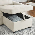 MH 78.5 Sleeper Sofa Bed Reversible Sectional Couch with Storage Chaise and Side storage bag for Small Space Living Room Furnit