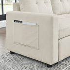 MH 78.5 Sleeper Sofa Bed Reversible Sectional Couch with Storage Chaise and Side storage bag for Small Space Living Room Furnit