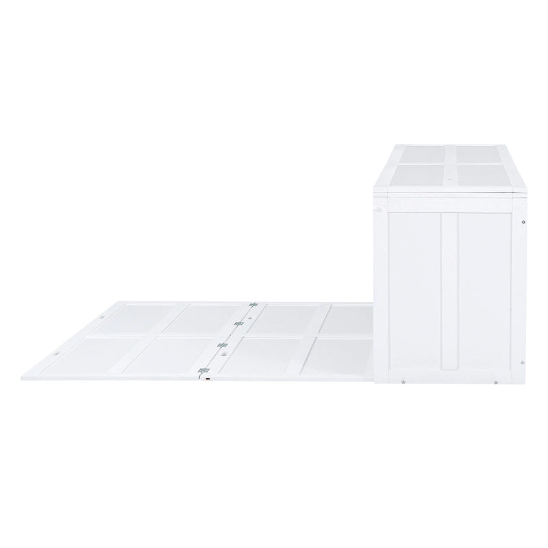 Queen Size Murphy Bed with Rotable Desk, Gray