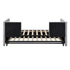 Twin Size Upholstered daybed with Pop Up Trundle, Beige