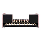 Twin Size Upholstered daybed with Pop Up Trundle, Beige