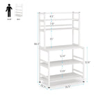 Brown/ Black Kitchen Bakers Rack Industrial Microwave Oven Stand,White 5-Tier Utility Storage Shelf,Kitchen Stand with Hutch
