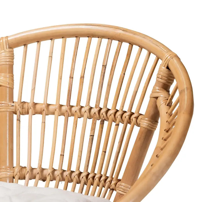 Adrina Modern Bohemian Natural Brown Rattan Dining Chair