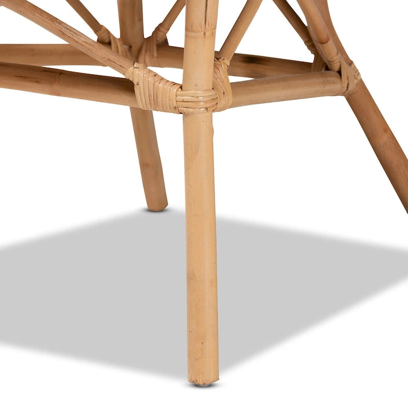 Adrina Modern Bohemian Natural Brown Rattan Dining Chair