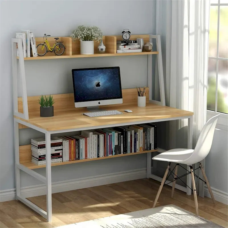 47 InchesComputer Desk with Hutch and Bookshelf, Home Office Desk