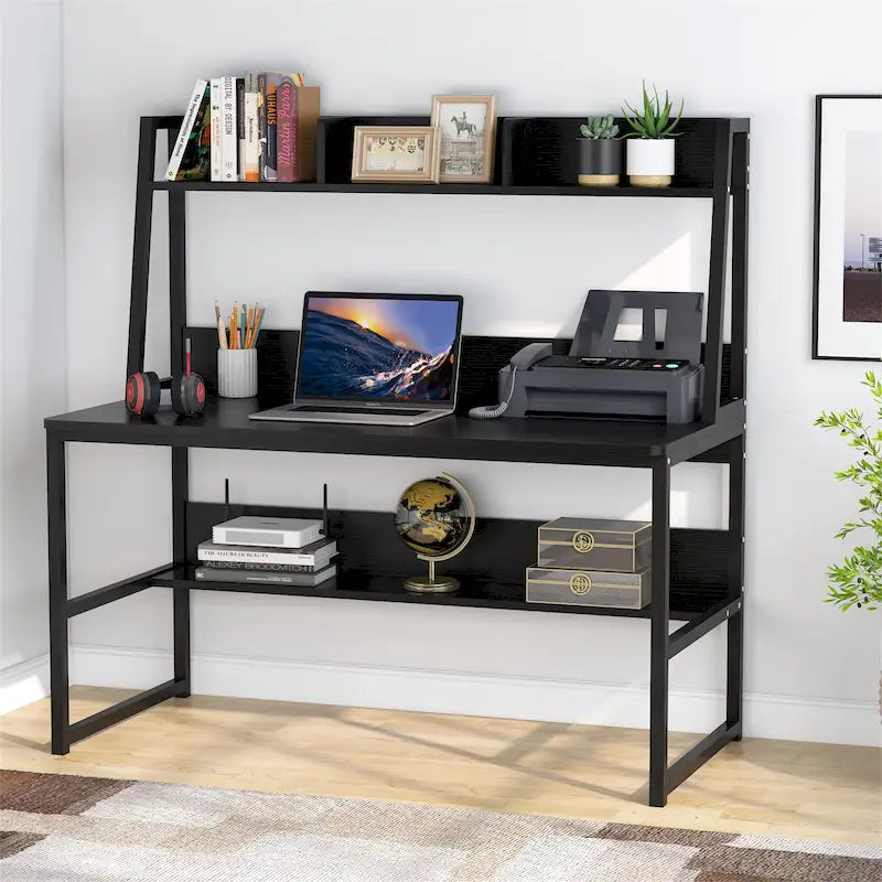 47 InchesComputer Desk with Hutch and Bookshelf, Home Office Desk