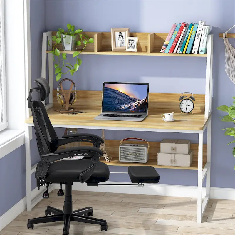 47 InchesComputer Desk with Hutch and Bookshelf, Home Office Desk