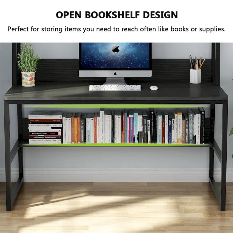 47 InchesComputer Desk with Hutch and Bookshelf, Home Office Desk