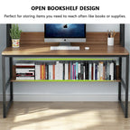 47 InchesComputer Desk with Hutch and Bookshelf, Home Office Desk