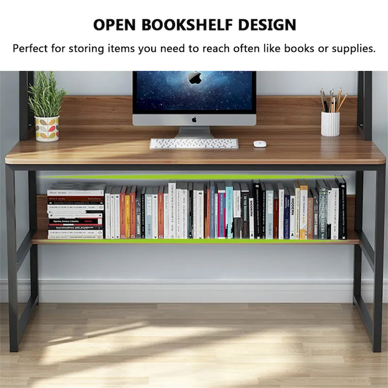 47 InchesComputer Desk with Hutch and Bookshelf, Home Office Desk