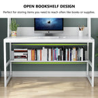 47 InchesComputer Desk with Hutch and Bookshelf, Home Office Desk