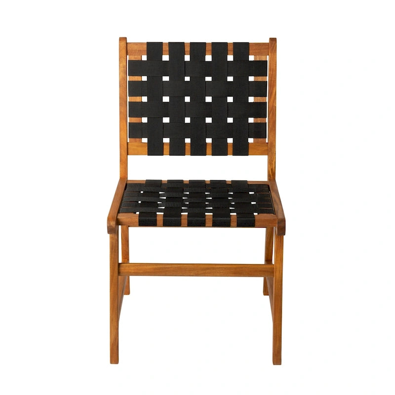 Sava Indoor-Outdoor Armless Dining Side Chair, Black