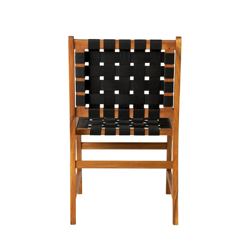 Sava Indoor-Outdoor Armless Dining Side Chair, Black