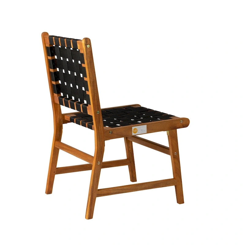 Sava Indoor-Outdoor Armless Dining Side Chair, Black